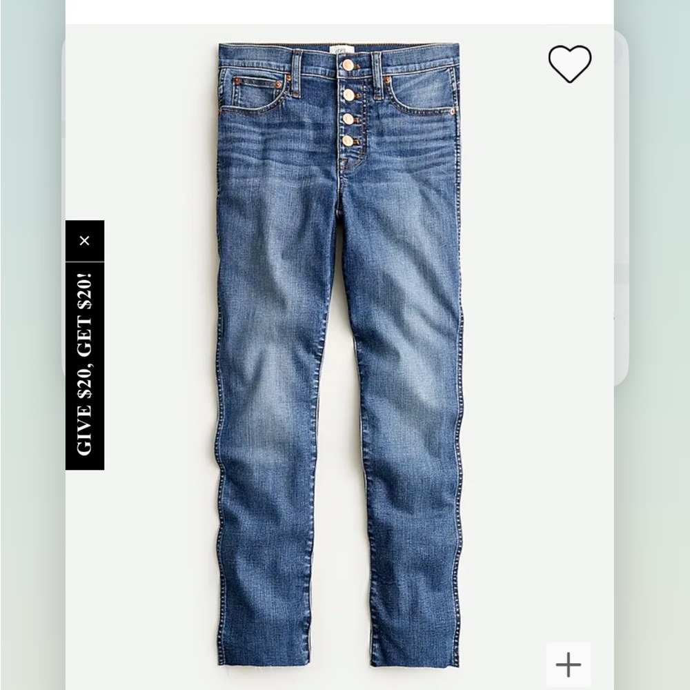 NWOT J.Crew 9 inch Vintage Straight Jean Big Sky 29